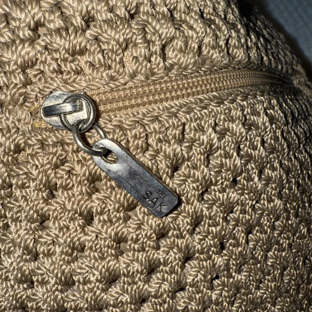 The Sak Crochet Satchel Shoulder Bag in Taupe Brown - Picture 7 of 7